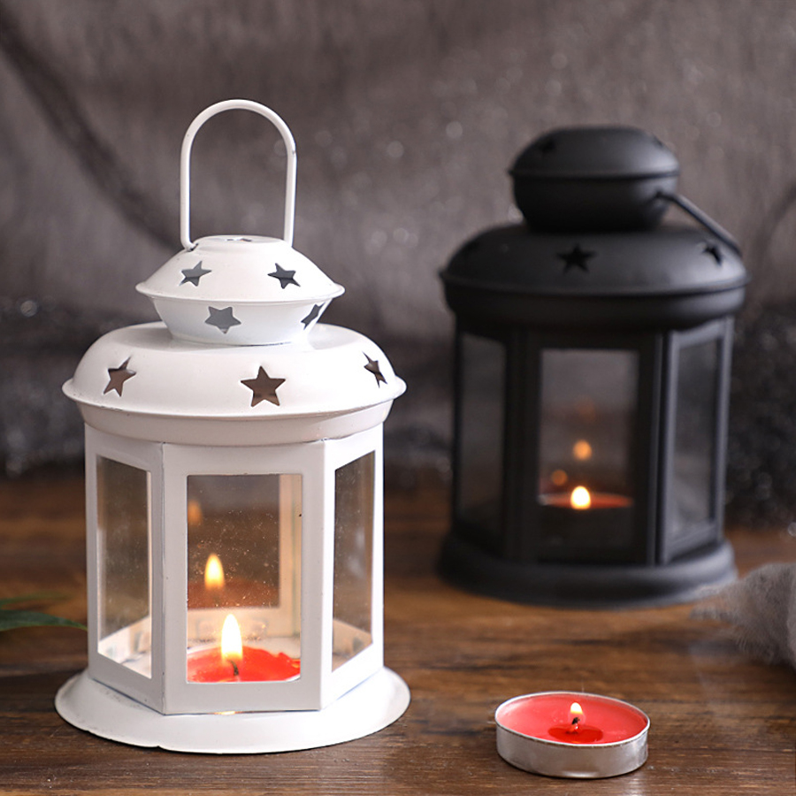 Metal Photo Panel - Lampu lilin gantung ornamen lentera kaca